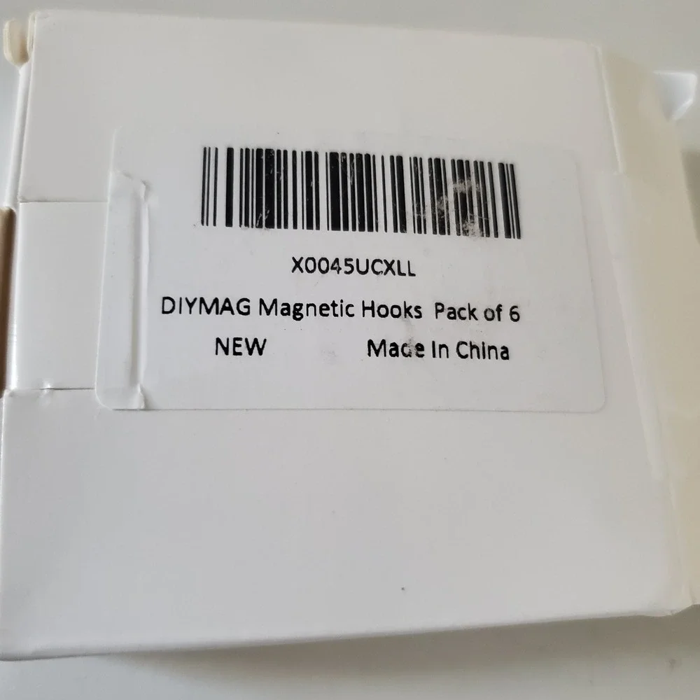 DIYMAG Magnetic Hooks Pack of 6 Heavy Duty Neodymium Magnets Nickel Finish NEW